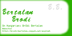 bertalan brodi business card