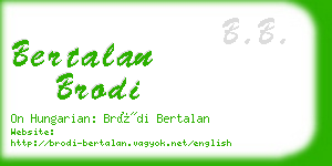 bertalan brodi business card